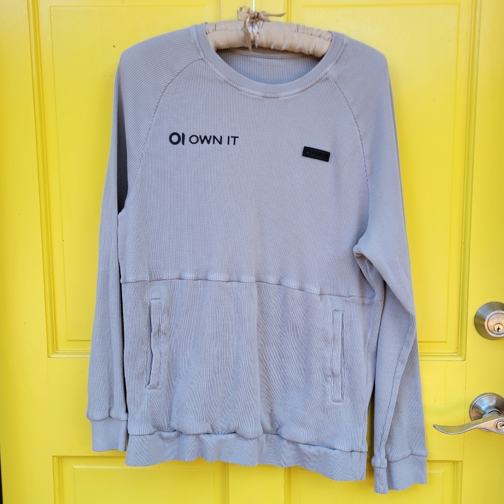Virus “Own It” Thermal Waffle Crewneck Sweatshirt Gray Men’s M Women’s L